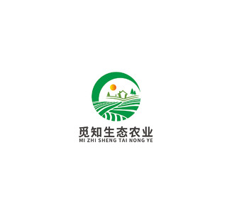 绿色简约风觅知生态农业农业logo